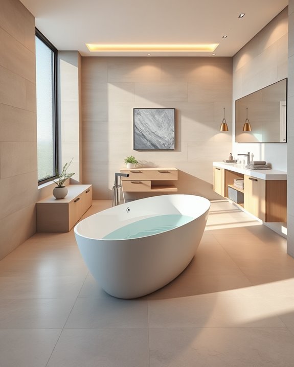 serene neutral bathroom tones