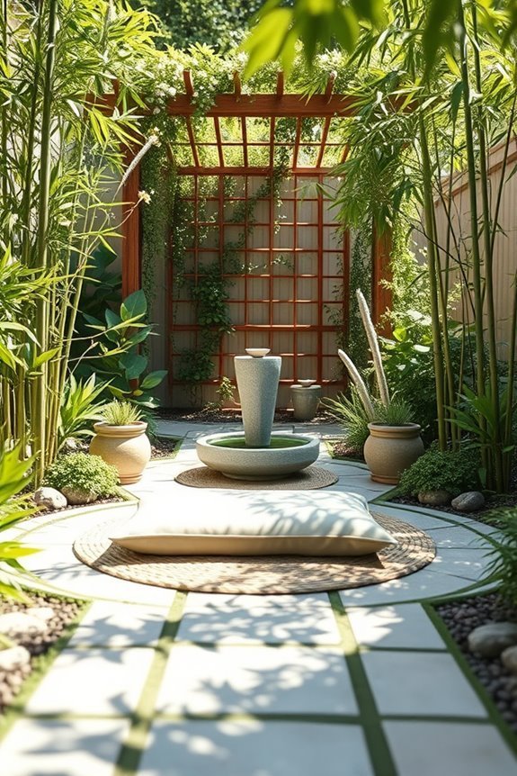 serene outdoor meditation space