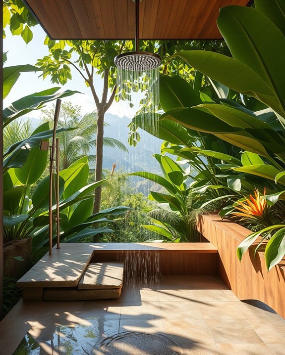 serene outdoor shower retreat