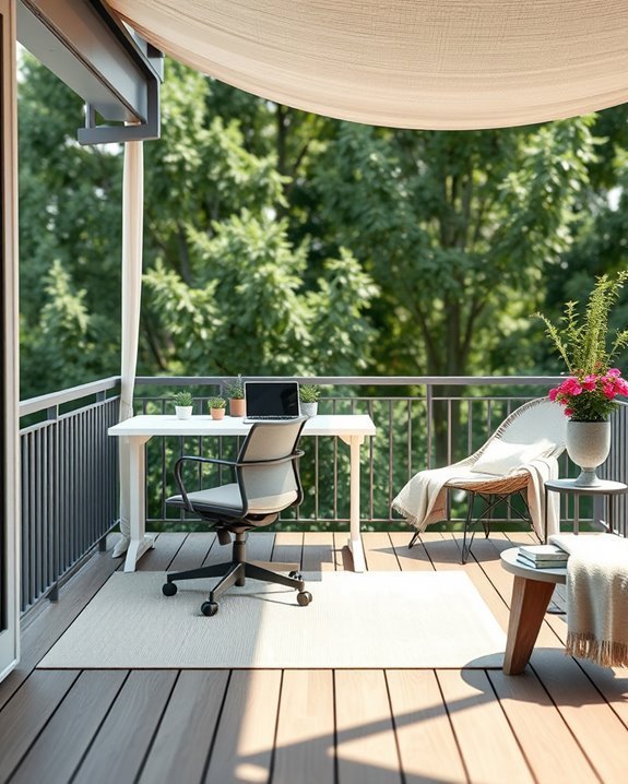 serene outdoor workspace setup