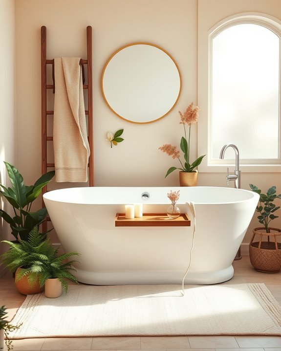 serene pastel bathroom accents