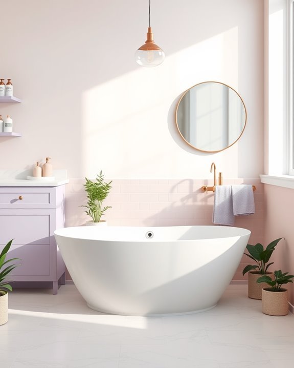 serene pastel bathroom decor