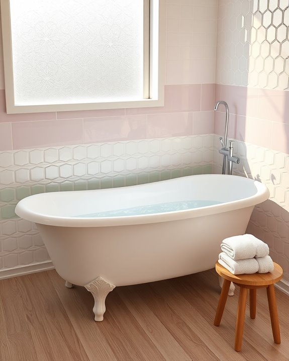 serene pastel bathroom oasis
