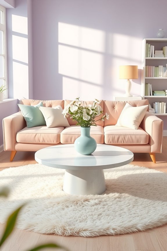 serene pastel living room