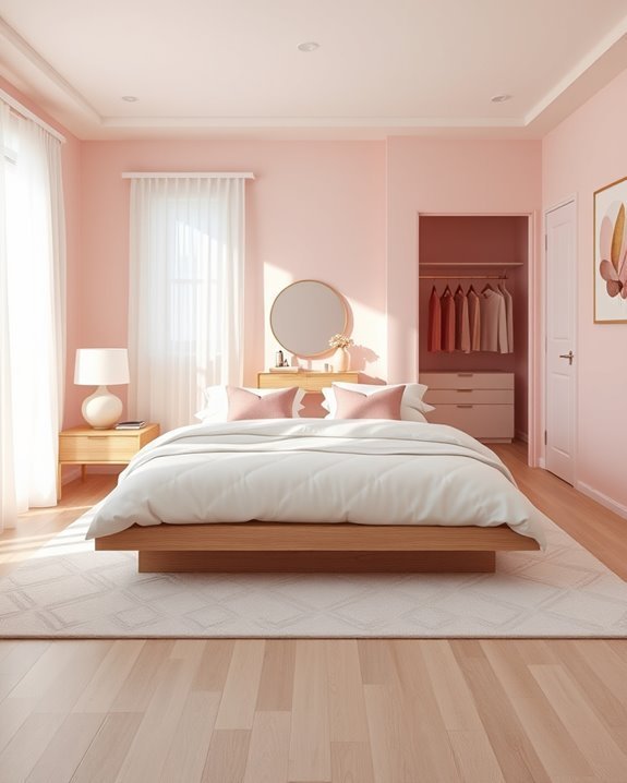 serene pink minimalist retreat