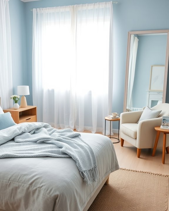 serene retreat with soft blue