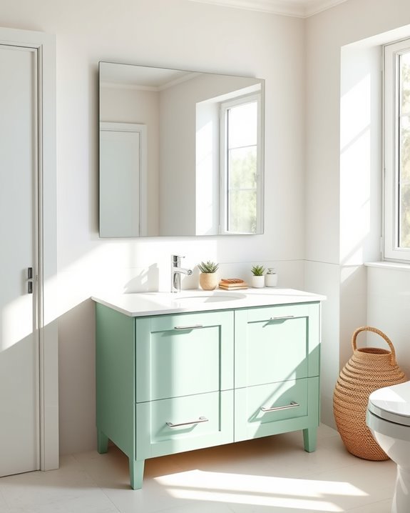 serene seafoam green cabinetry
