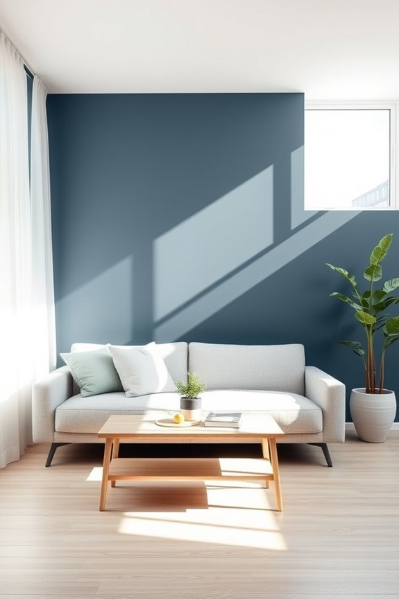 serene slate blue accents