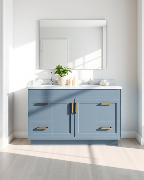 serene slate blue cabinetry