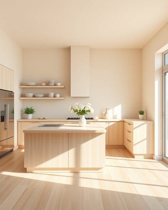 serene soft beige kitchen