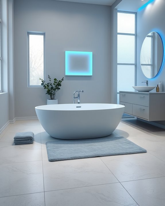 serene soft blue lighting