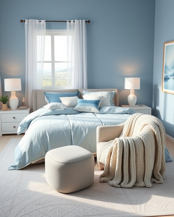 serene soft blue textures