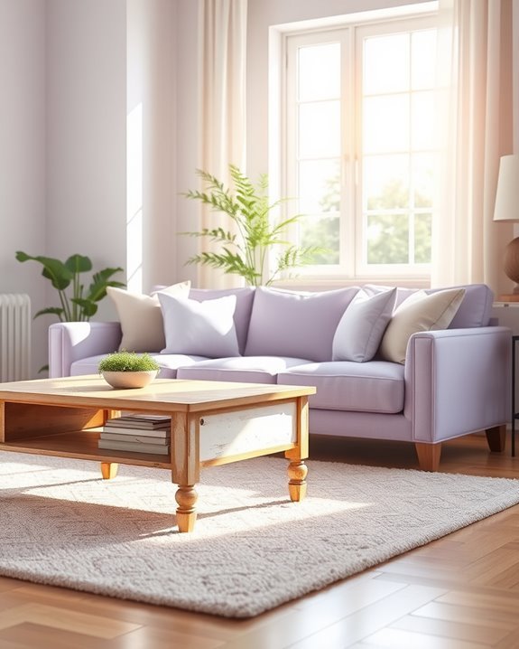 serene soft lavender decor