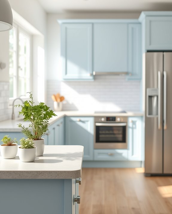 serene soft pastel kitchen