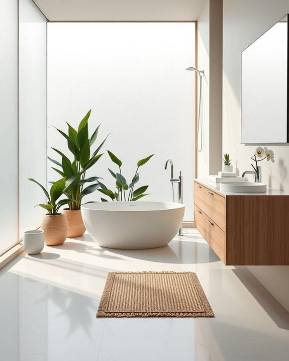 serene uncluttered bathroom design
