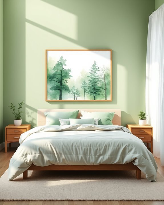 serene watercolor forest artwork