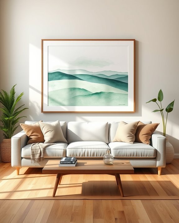 serene watercolor landscape art