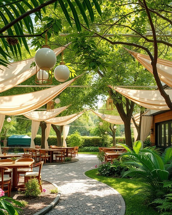 shade structures enhance ambiance