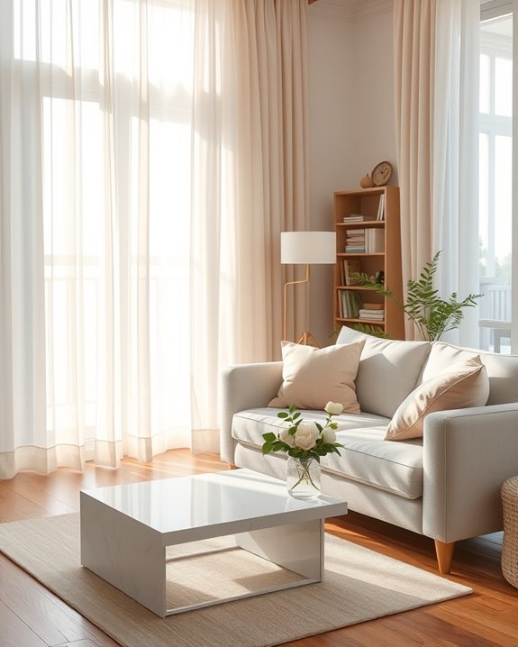 sheer curtains enhance femininity