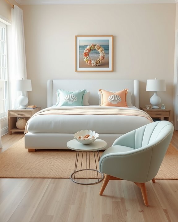 shell inspired beach bedroom decor