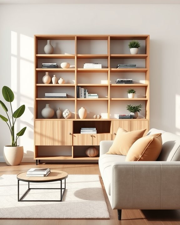 showcase decor with open shelving