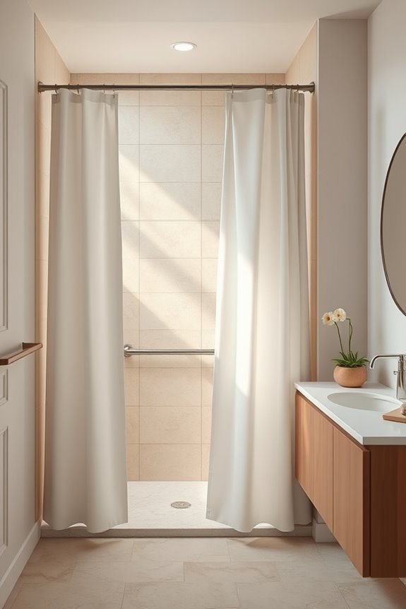 shower curtain enhances accessibility