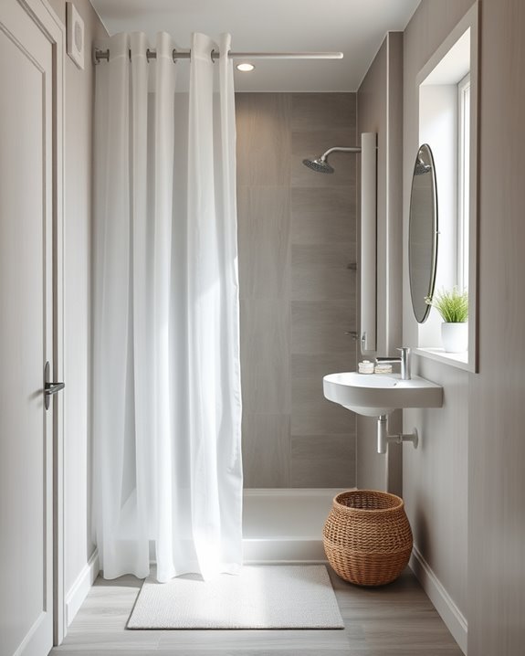 shower curtain space saving solution