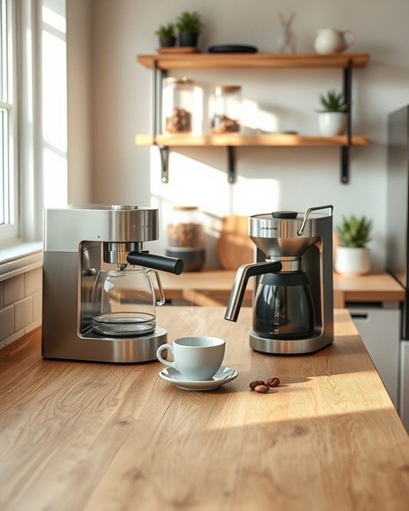 simple rustic coffee setup