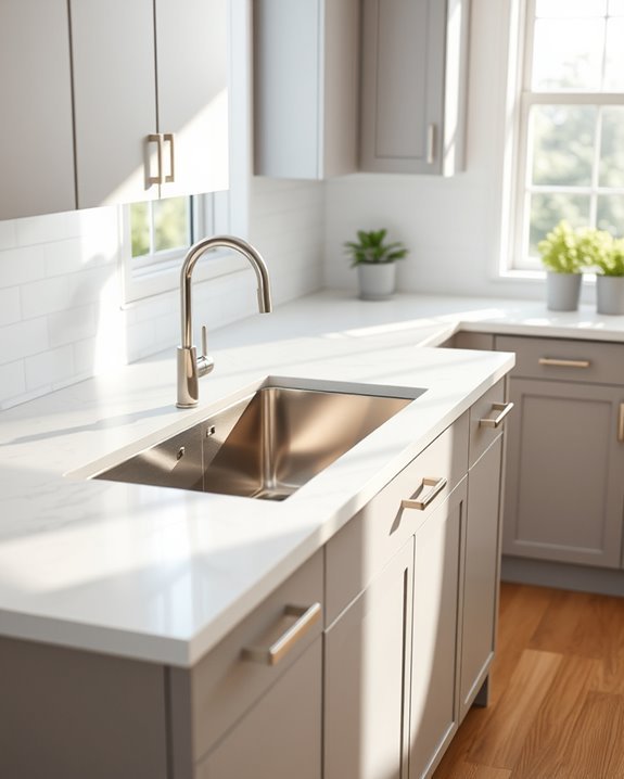 sinking sink enhances kitchen functionality