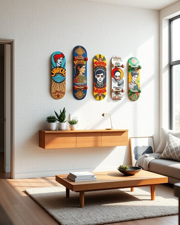 skateboard art wall decor