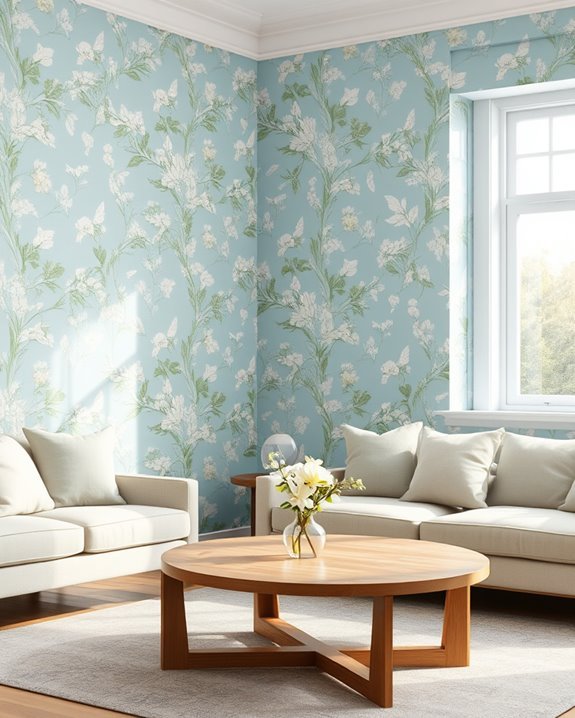 sky blue floral elegance