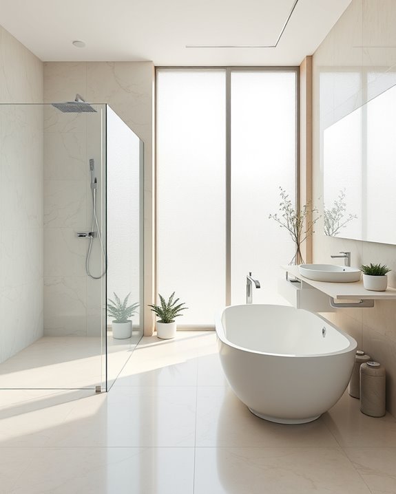 sleek airy bathroom transformations
