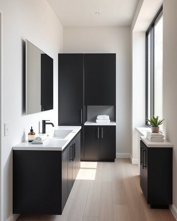 sleek black cabinets design
