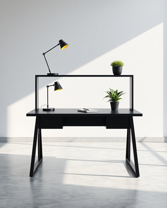 sleek black desks enhance productivity