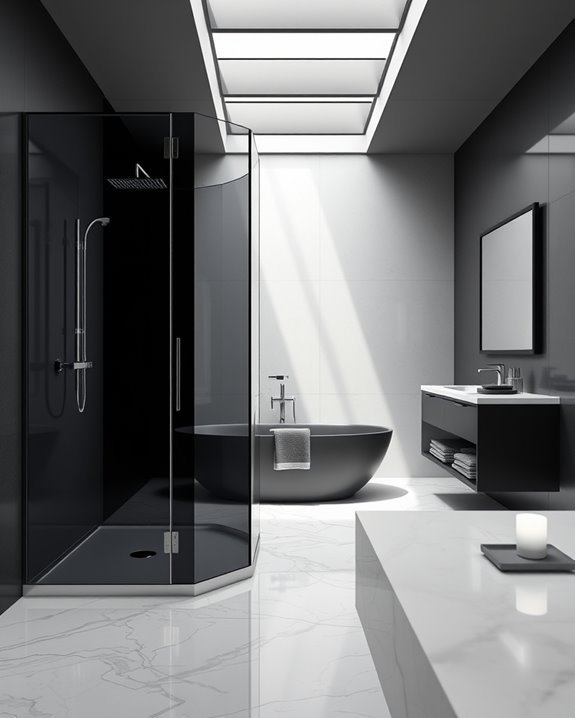 sleek black glass enclosures