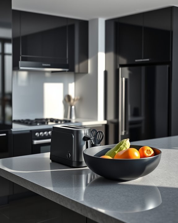 sleek black kitchen elegance