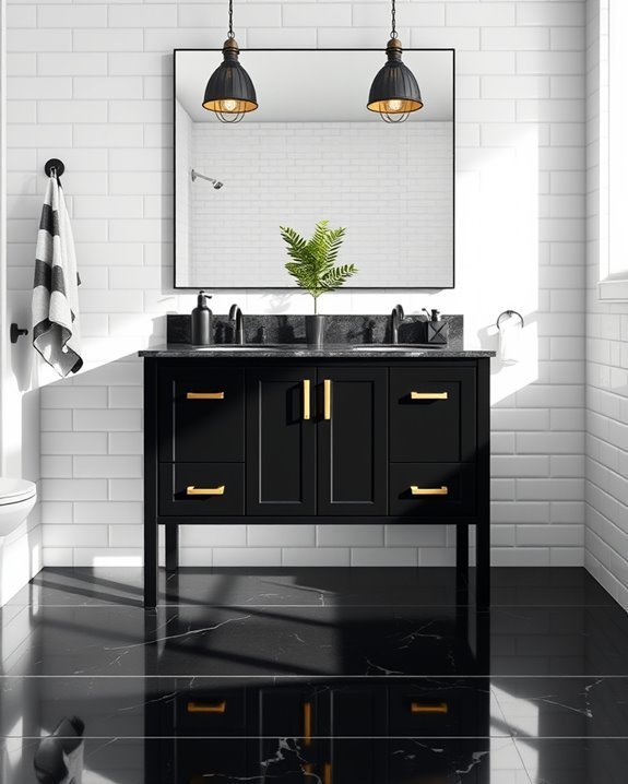 sleek black vanity elegance