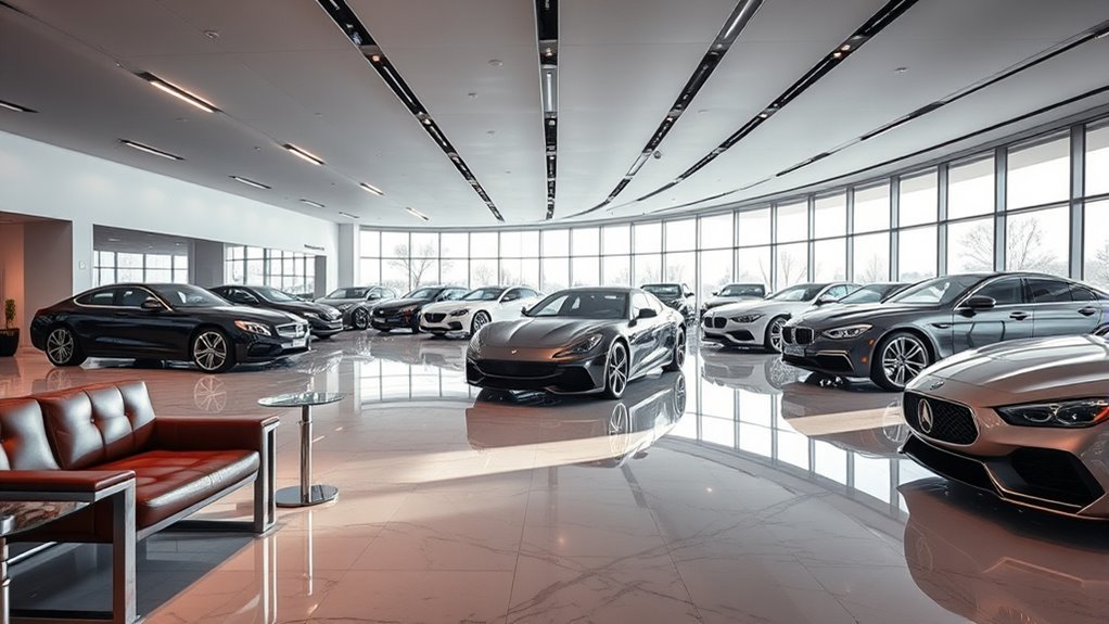 sleek car showroom designs