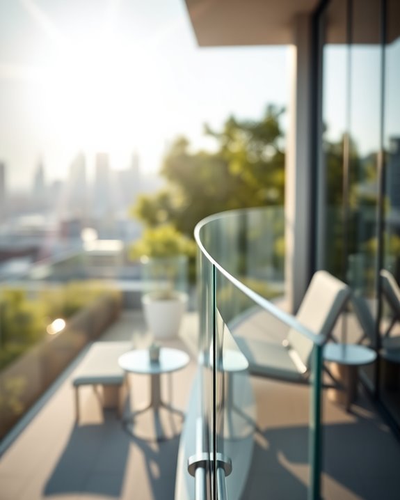 sleek contemporary curved glass