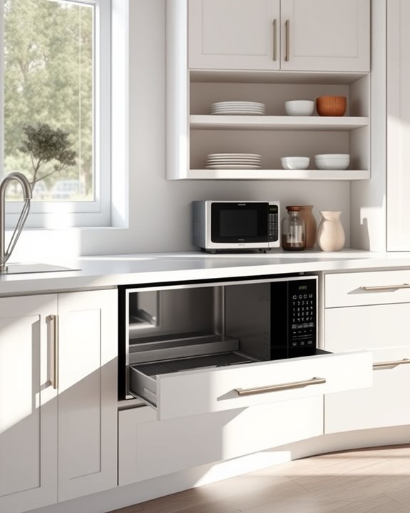 sleek convenient microwave drawer