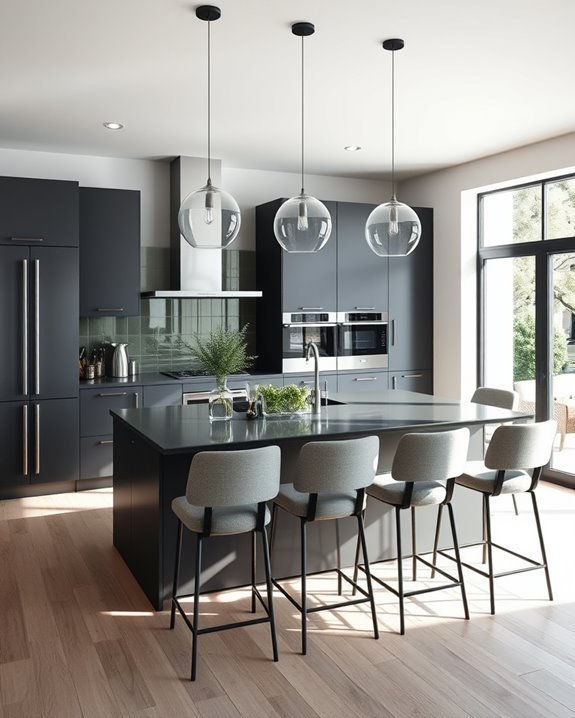 sleek dark grey glass elegance