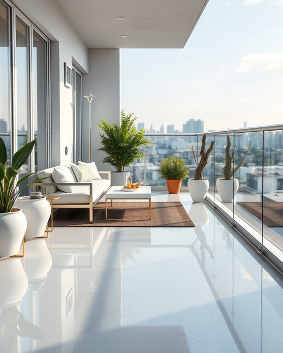 sleek durable balcony flooring