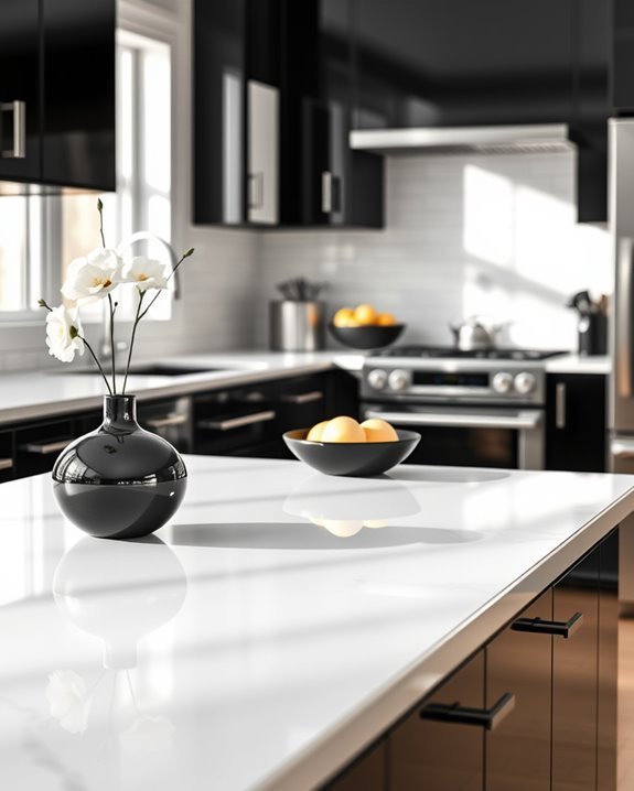 sleek durable white countertops