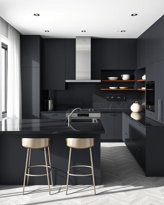 sleek elegant minimalist kitchen