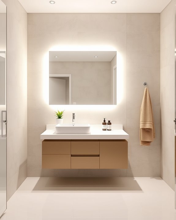 sleek energy efficient bathroom lighting