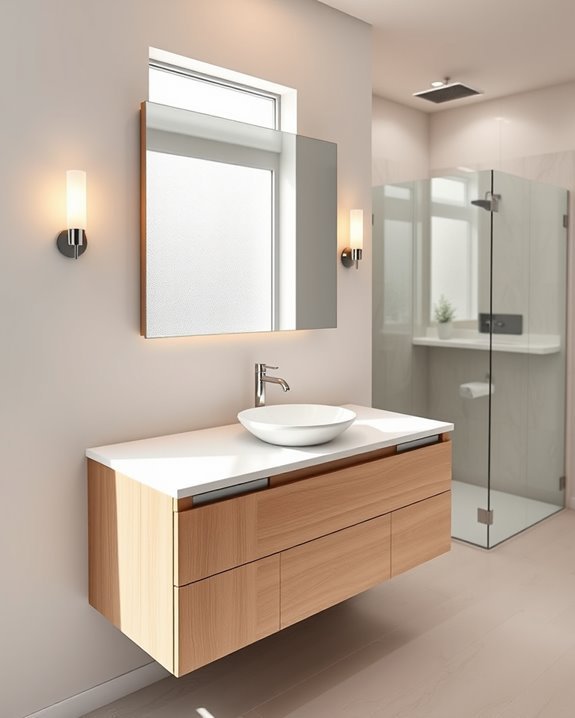 sleek floating vanity design