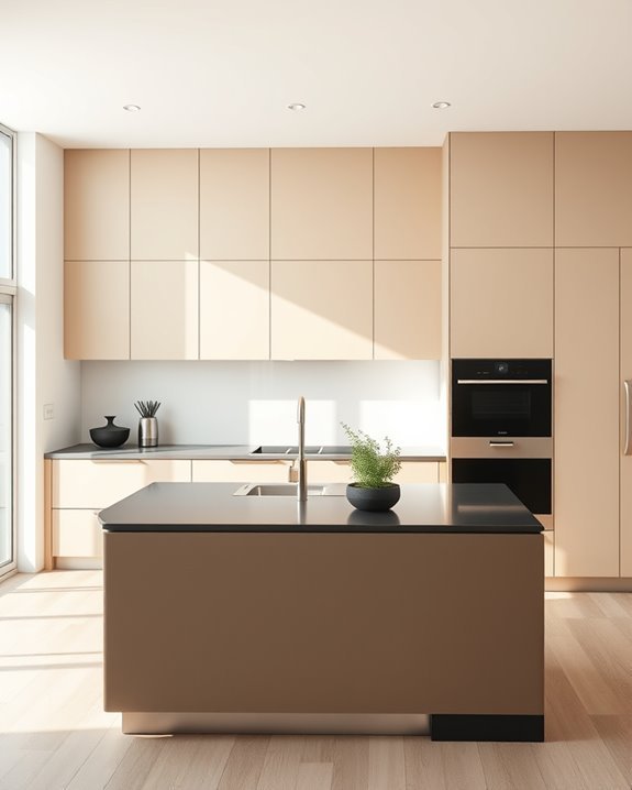 sleek functional minimalist kitchen