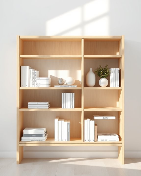 sleek functional serene bookcases