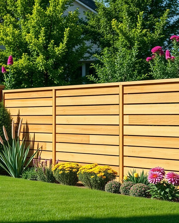 sleek horizontal slat fences