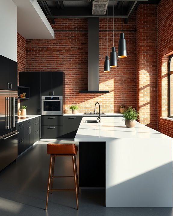 sleek industrial kitchen aesthetics